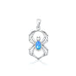 Silver Lab Opal Pendant - Spider
