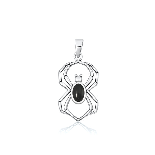 Silver Stone Pendant - Spider