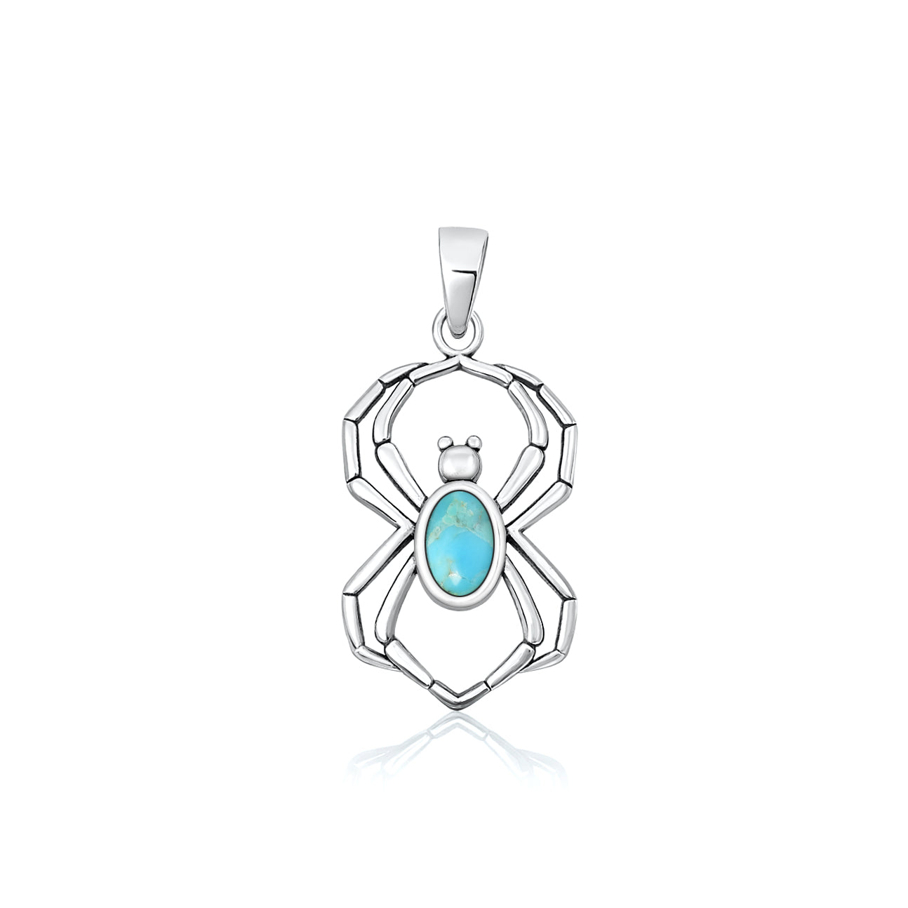 Silver Stone Pendant - Spider