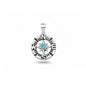 Silver Lab Opal Pendant - Compass