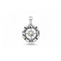 Silver Stone Pendant - Compass