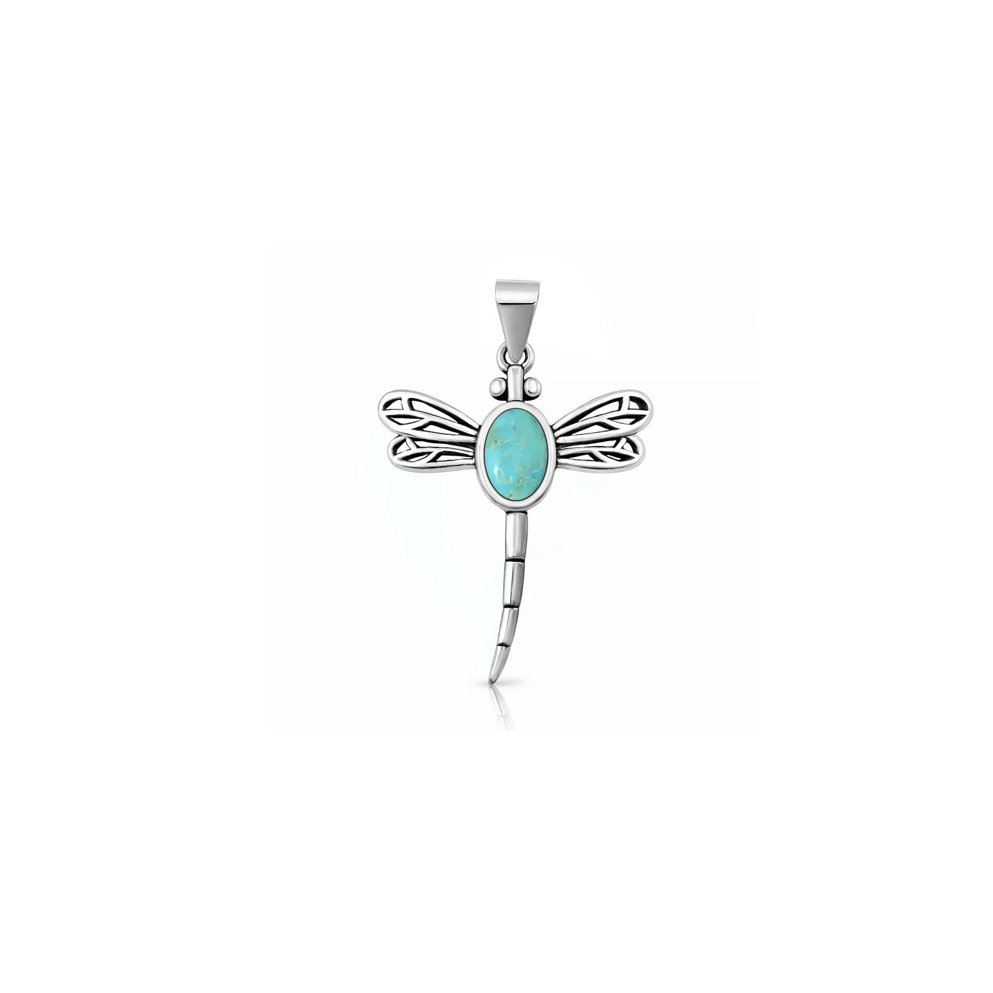 Silver Stone Pendant - Dragonfly