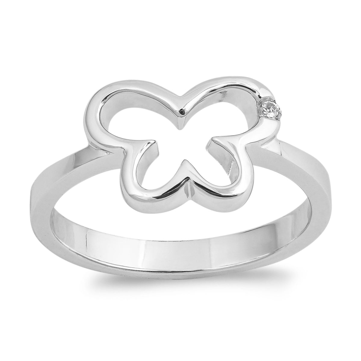 Silver CZ Ring - Butterfly