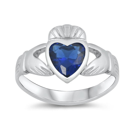 Silver CZ Ring - Claddagh