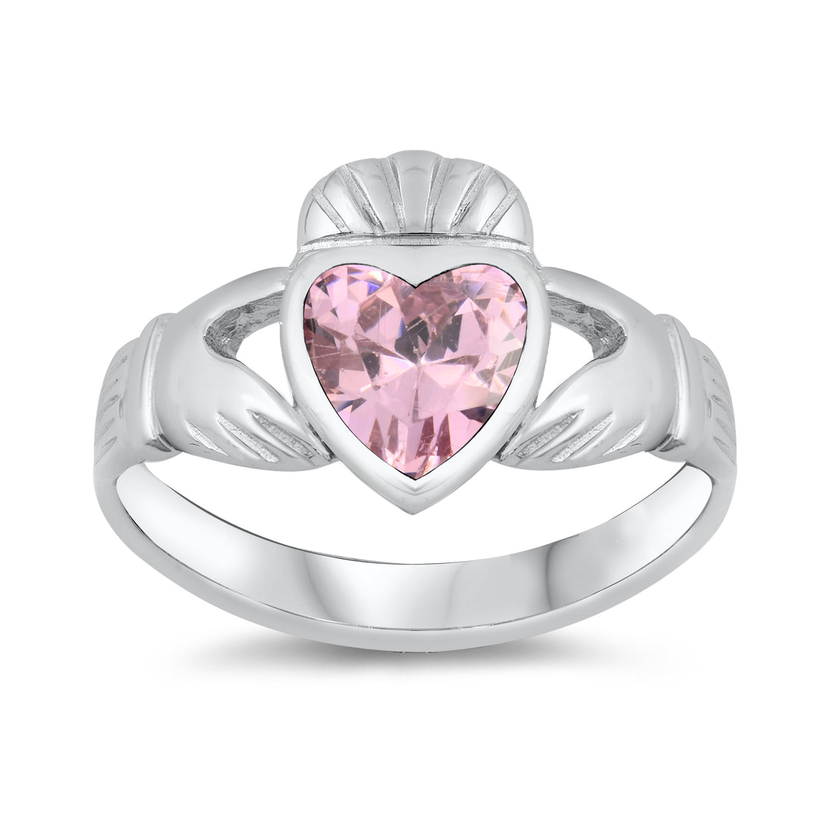 Silver CZ Ring - Claddagh