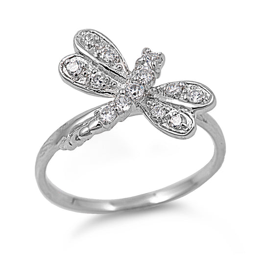 Silver CZ Ring - Dragonfly