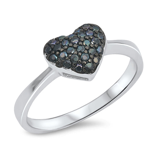 Silver CZ Ring - Heart