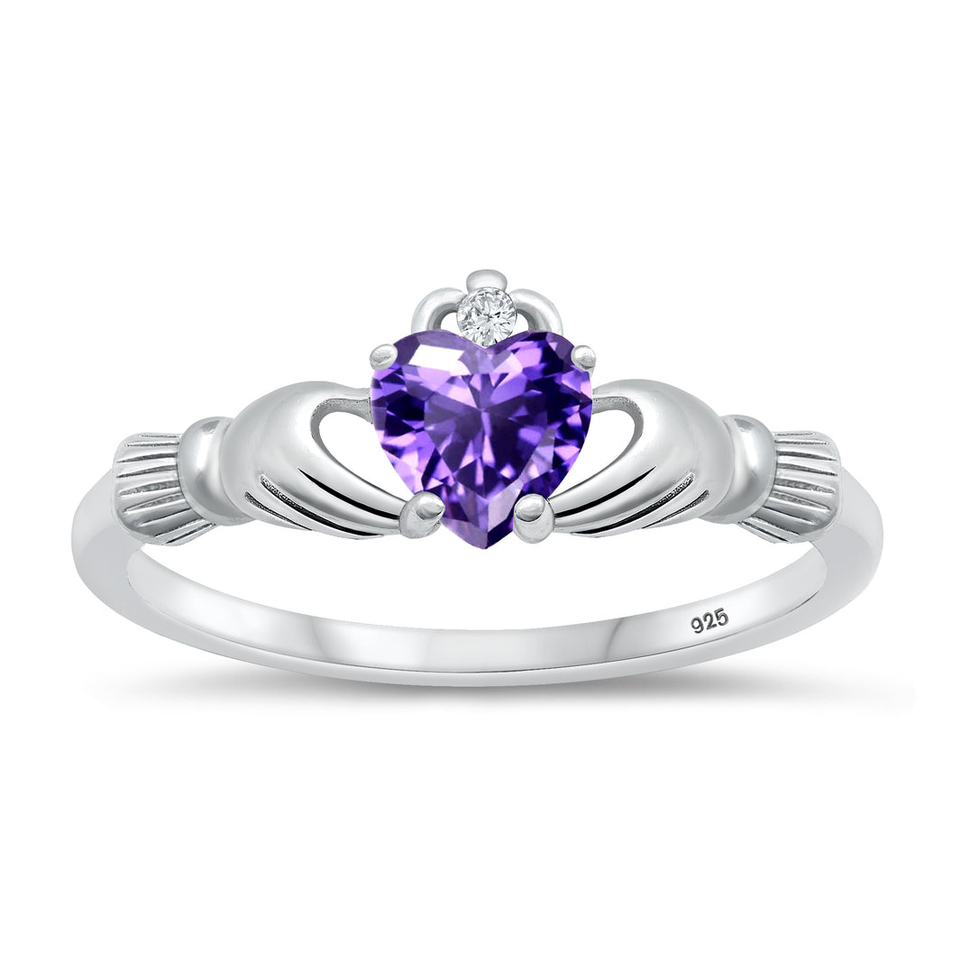 Silver CZ Ring - Claddagh