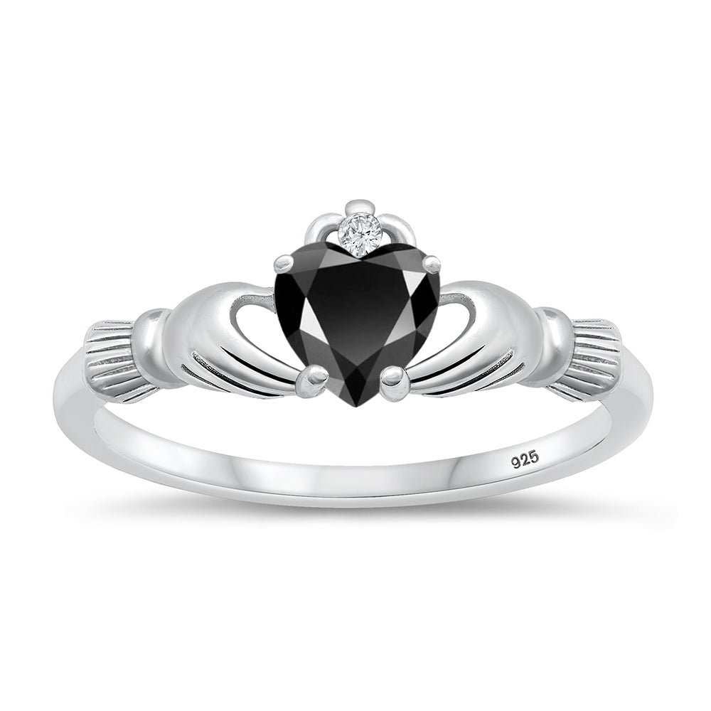 Silver CZ Ring - Claddagh