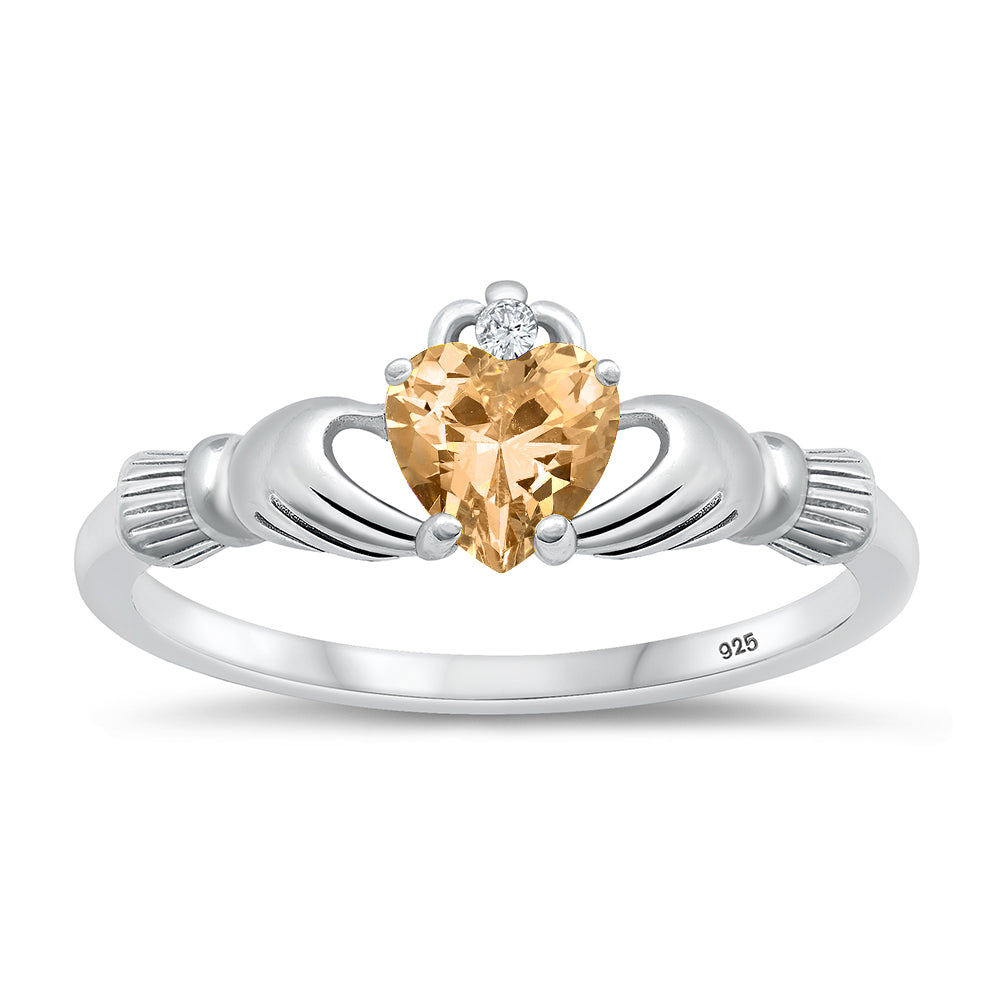 Silver CZ Ring - Claddagh