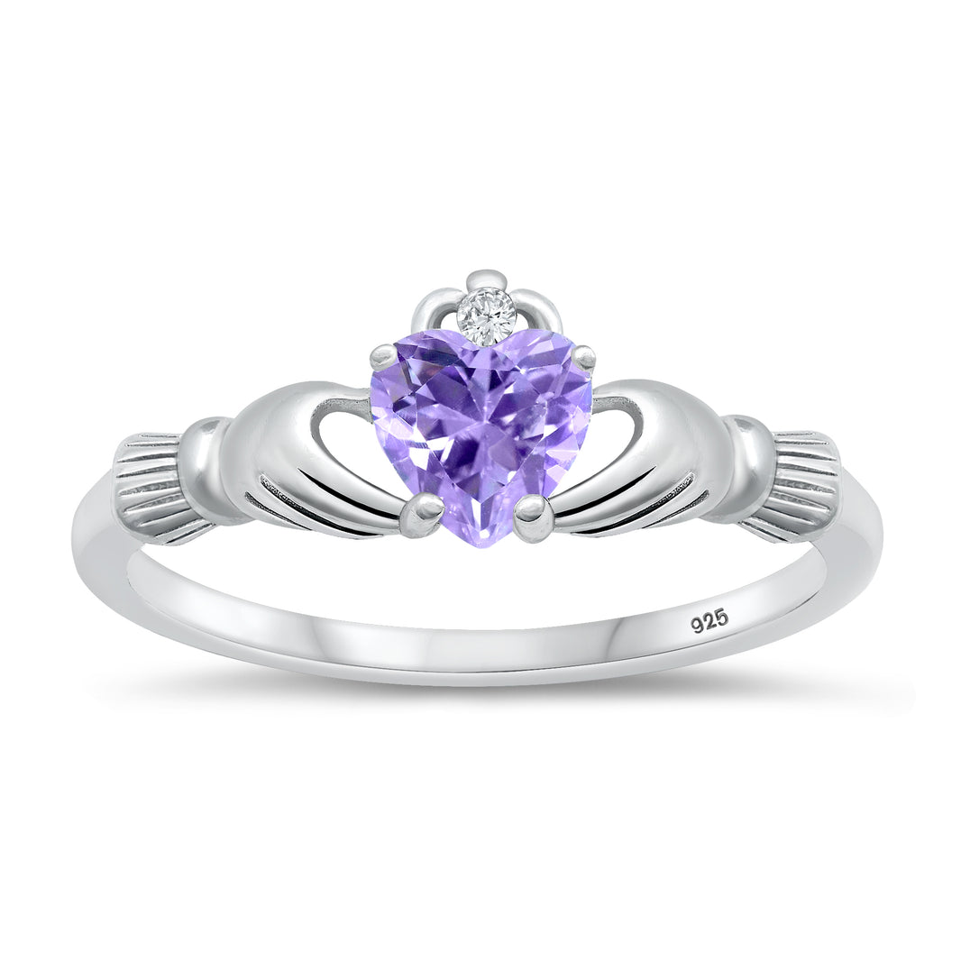 Silver CZ Ring - Claddagh