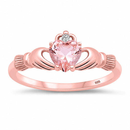 Silver CZ Ring - Claddagh