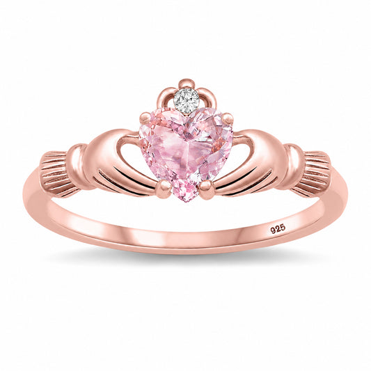 Silver CZ Ring - Claddagh
