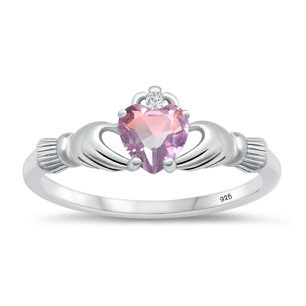 Silver CZ Ring - Claddagh
