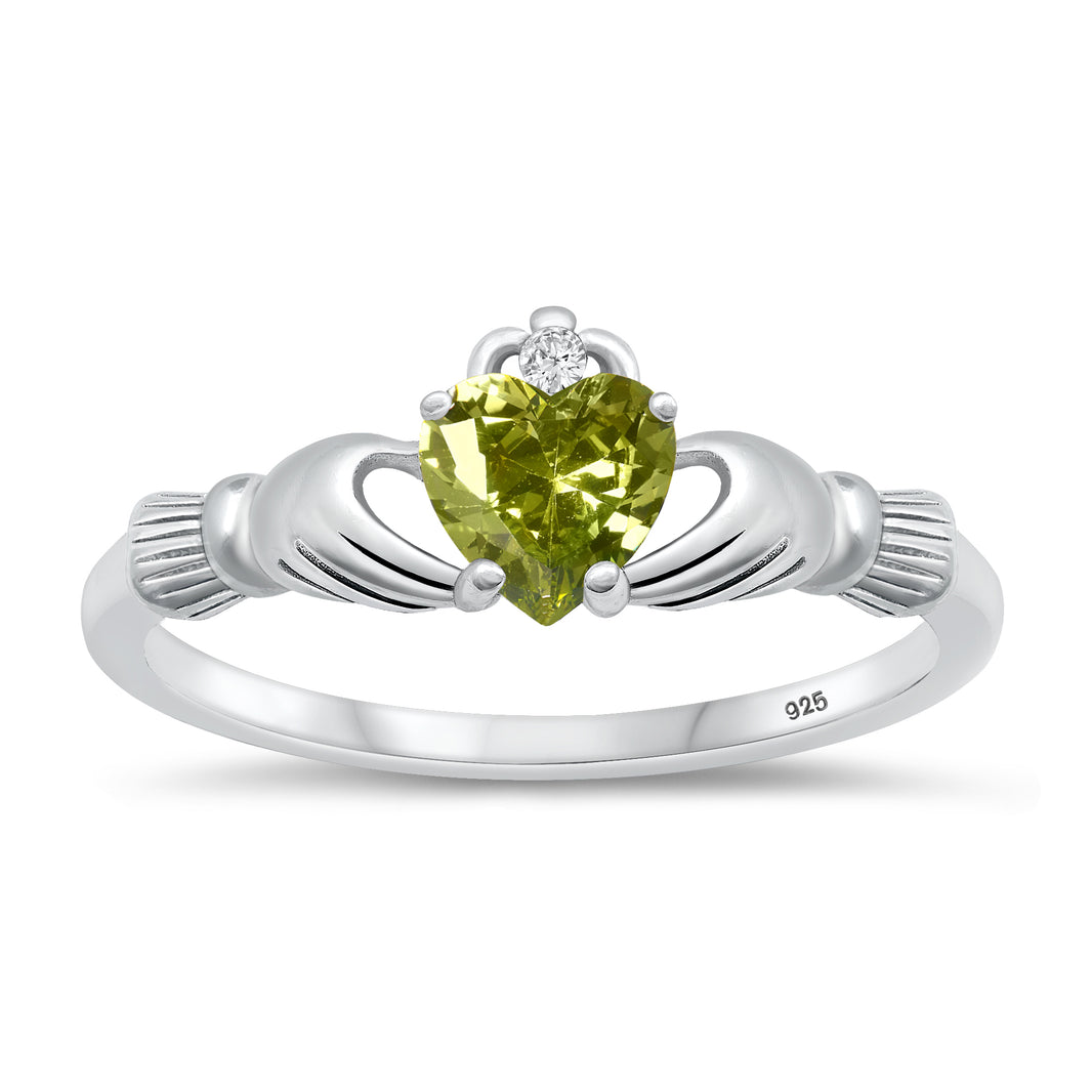 Silver CZ Ring - Claddagh