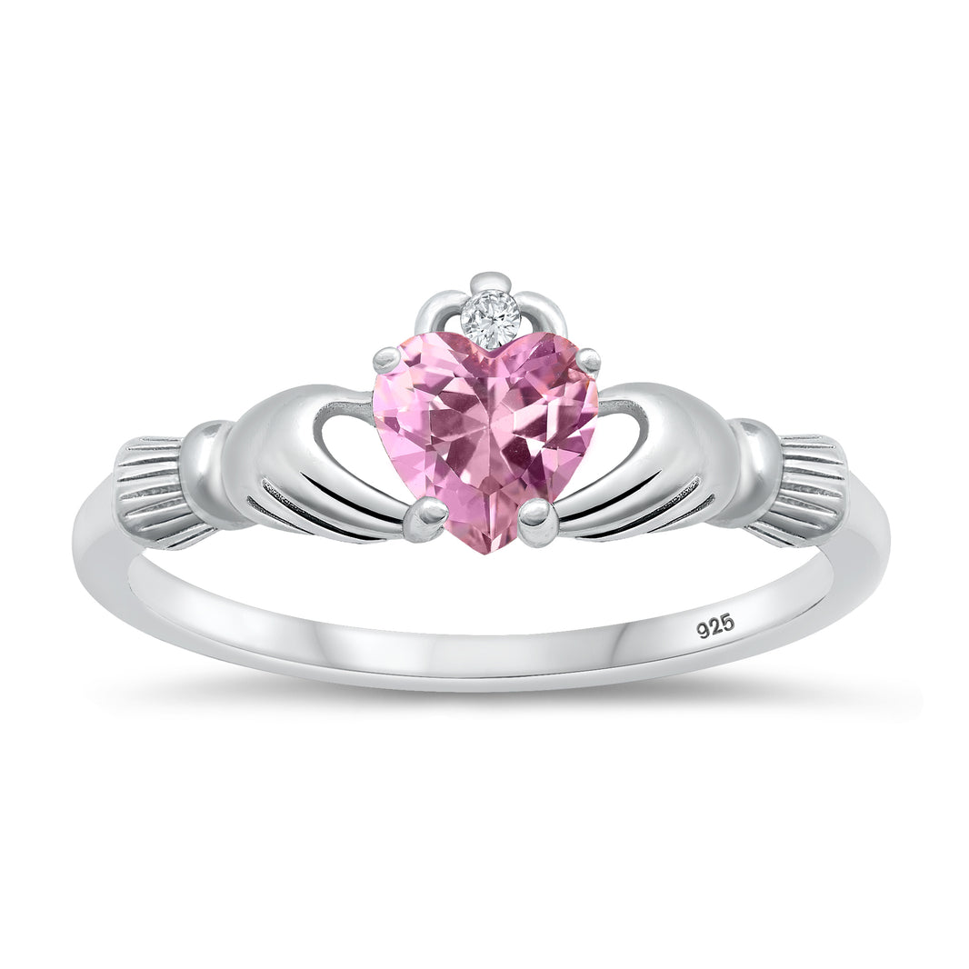 Silver CZ Ring - Claddagh