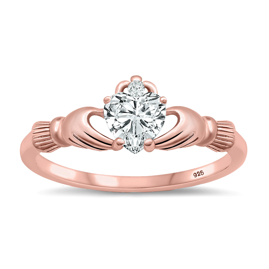 Silver CZ Ring - Claddagh