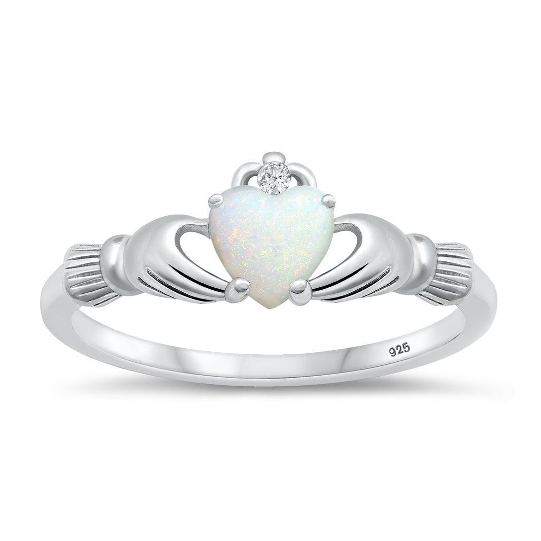 Silver CZ Ring - Claddagh