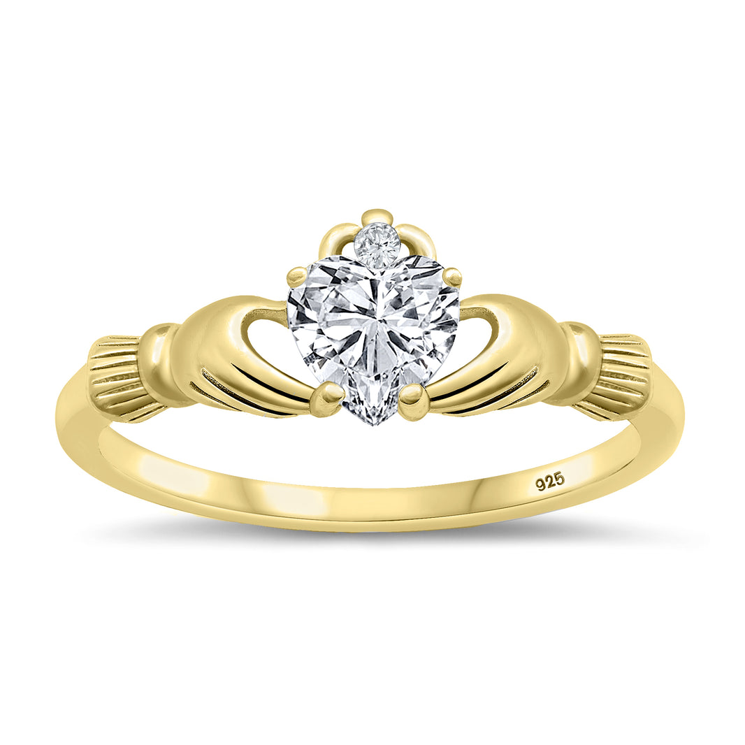 Silver CZ Ring - Claddagh