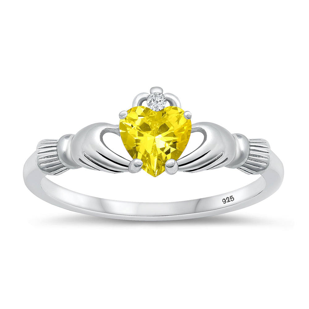 Silver CZ Ring - Claddagh
