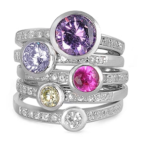 Stackable Silver Ring w/CZ