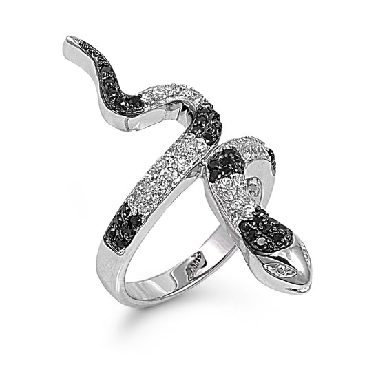 Silver CZ Ring - Snake