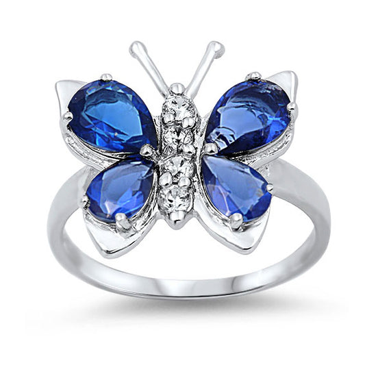 Silver CZ Ring - Butterfly