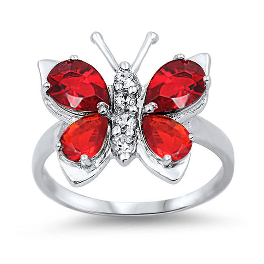 Silver CZ Ring - Butterfly