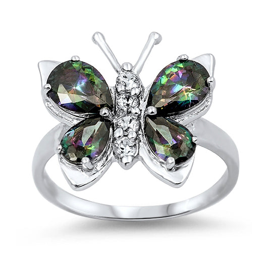 Silver CZ Ring - Butterfly