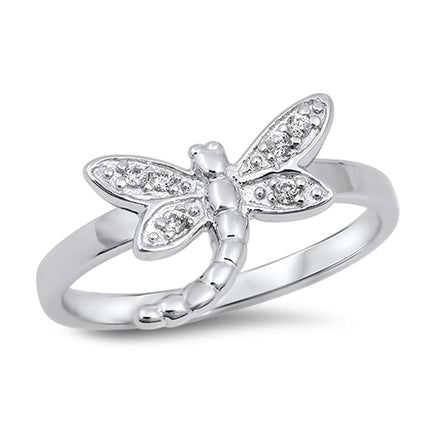 Silver CZ Ring - Dragonfly