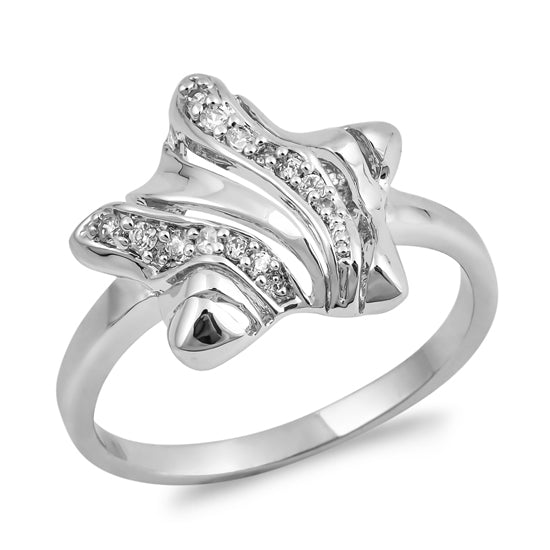 Silver CZ Ring - Star