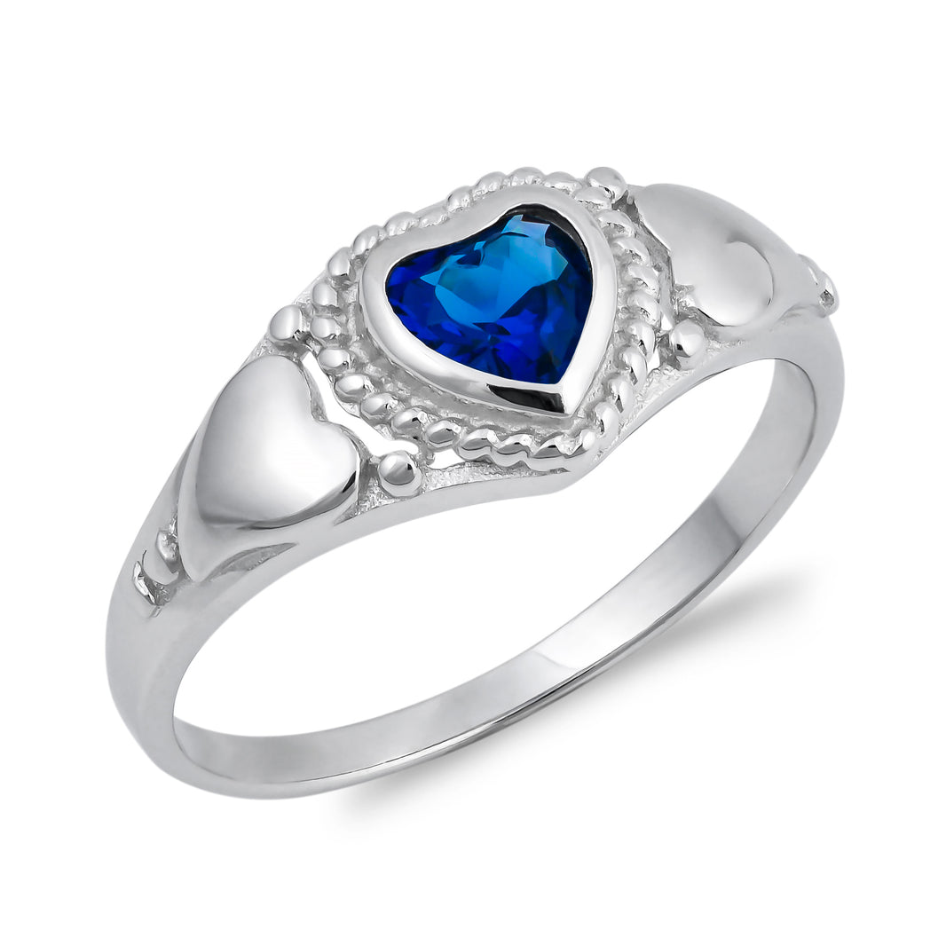Silver CZ Ring - Heart