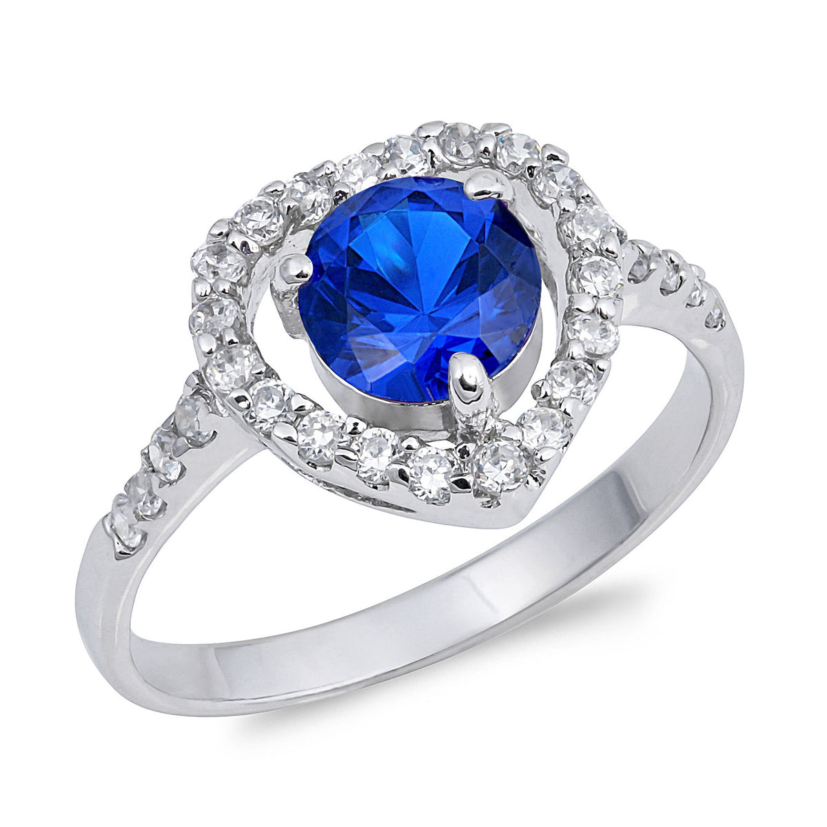 Silver CZ Ring - Heart