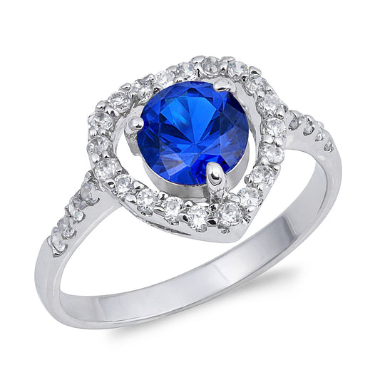Silver CZ Ring - Heart