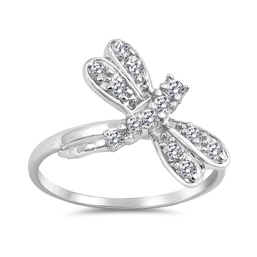 Silver CZ Ring - Dragonfly