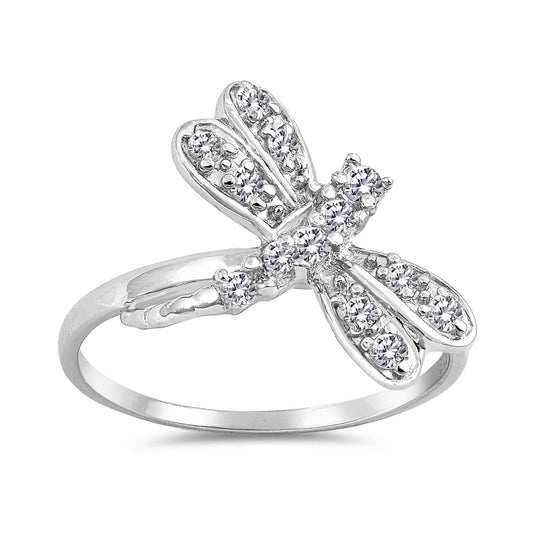 Silver CZ Ring - Dragonfly
