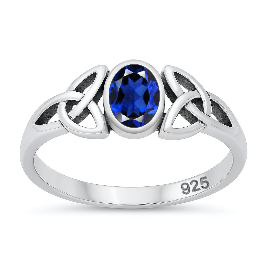 Silver CZ Ring - Celtic Design