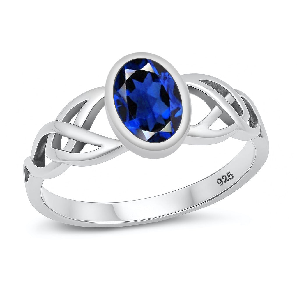 Silver CZ Ring - Celtic Design