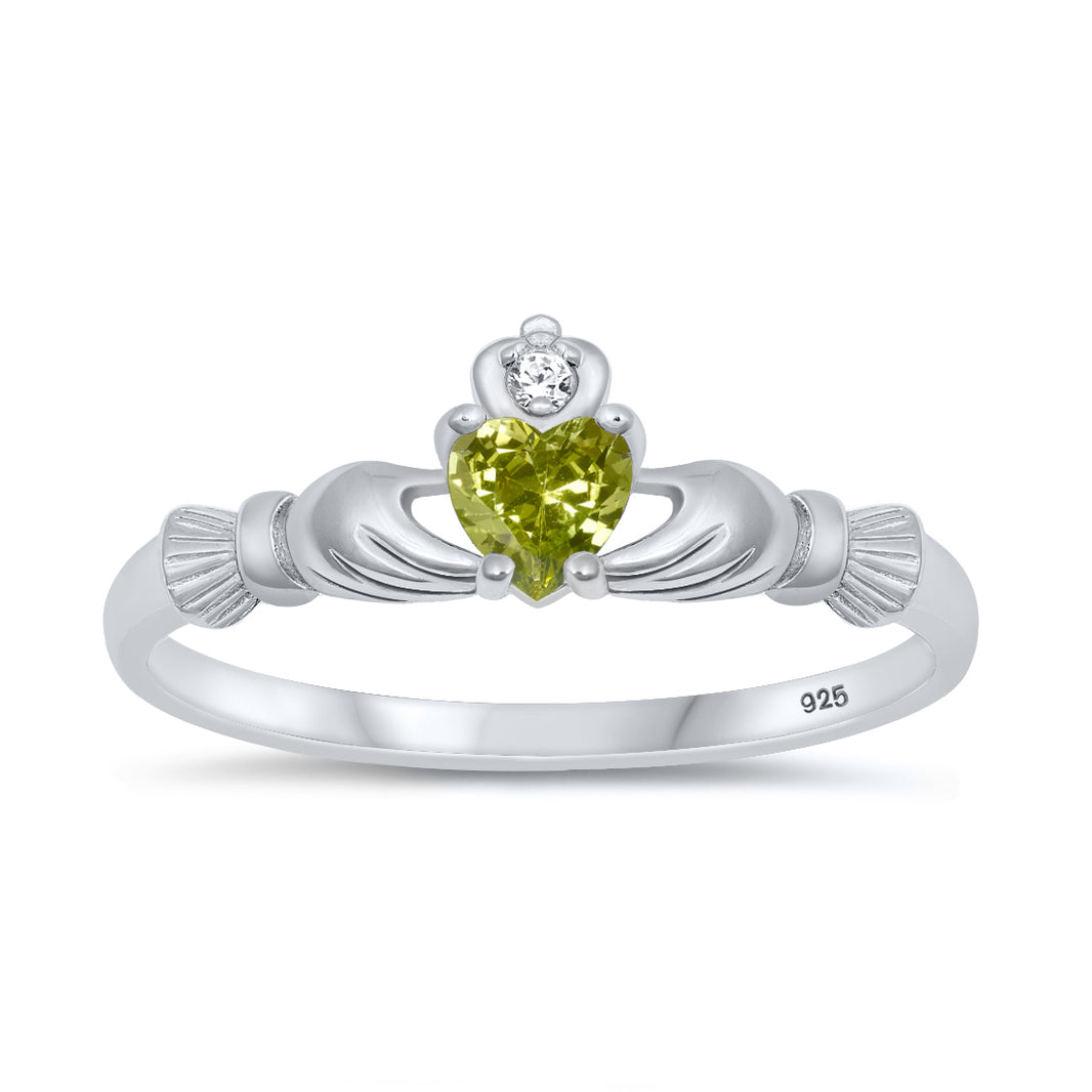 Silver CZ Ring - Claddagh