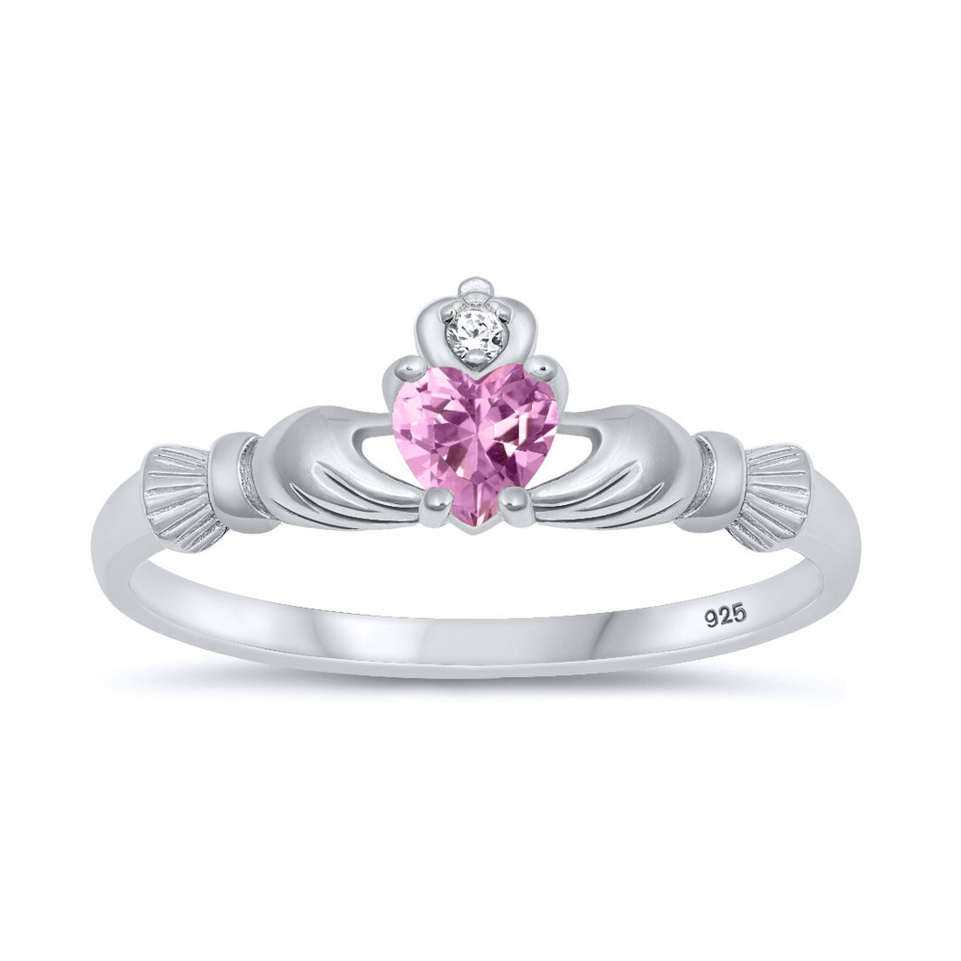 Silver CZ Ring - Claddagh Ring