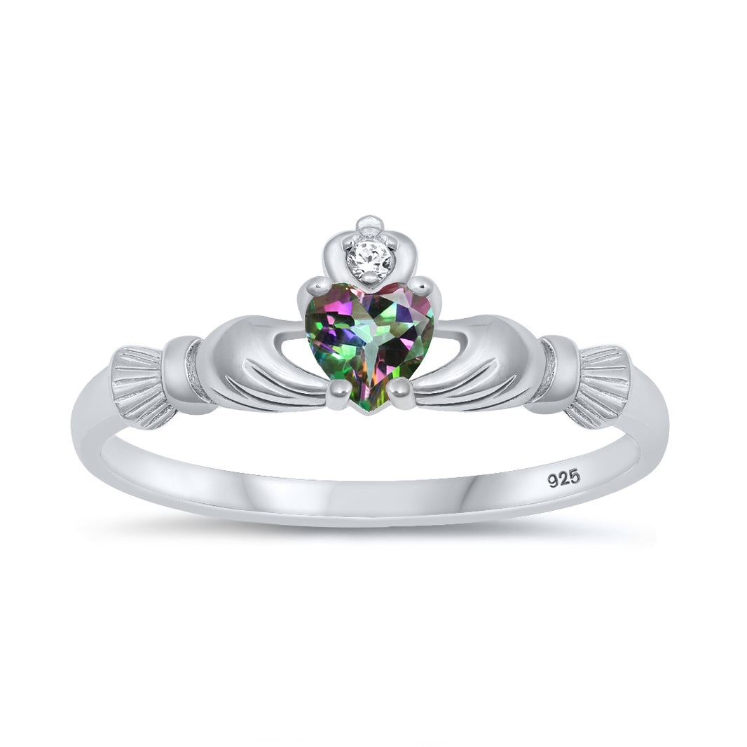 Silver CZ Ring - Claddagh Ring