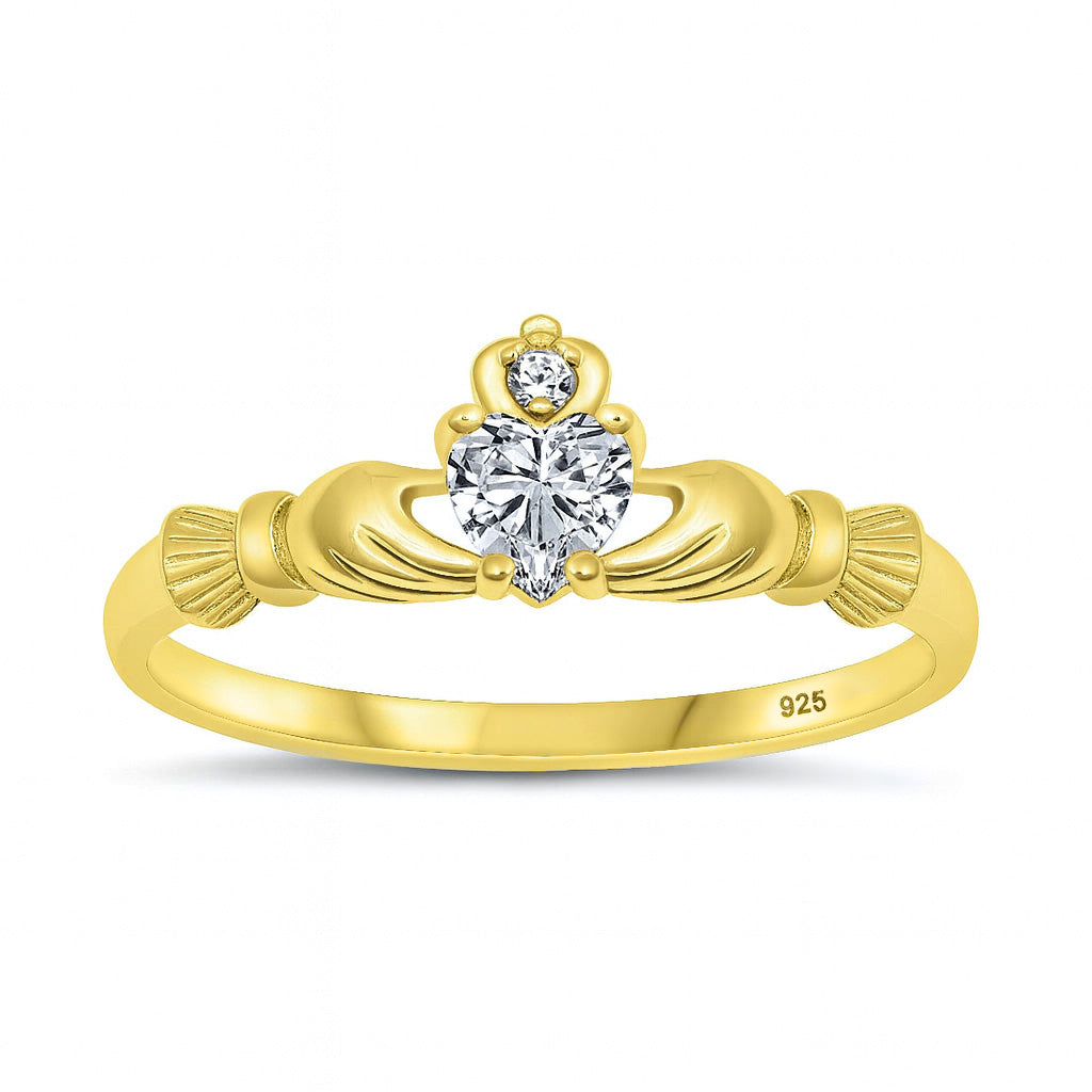 Silver CZ Ring - Claddagh