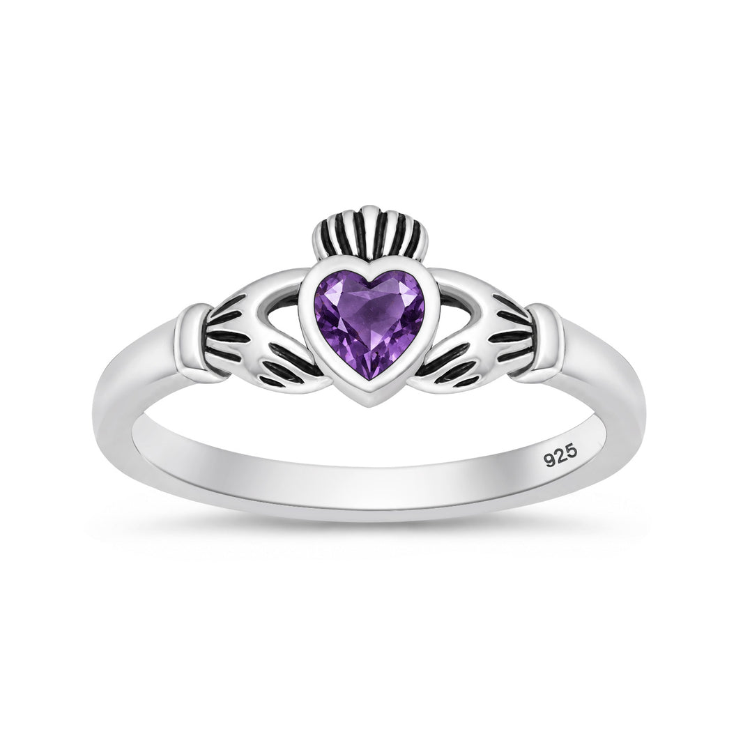 Silver CZ Ring - Claddagh