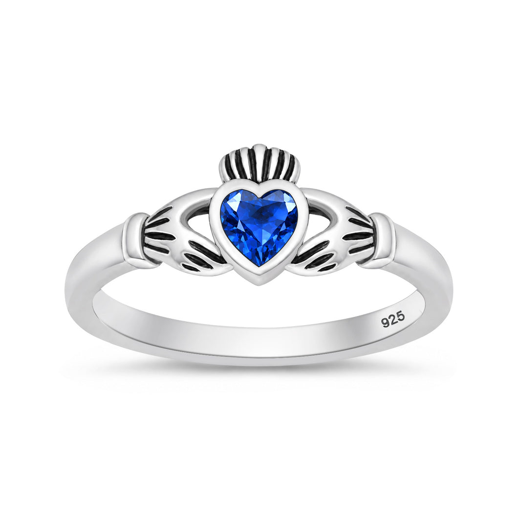Silver CZ Ring - Claddagh