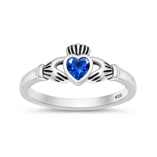 Silver CZ Ring - Claddagh