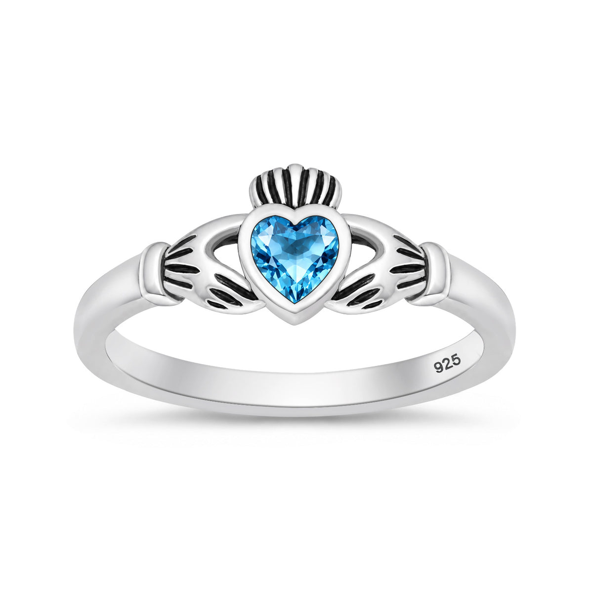 Silver CZ Ring - Claddagh