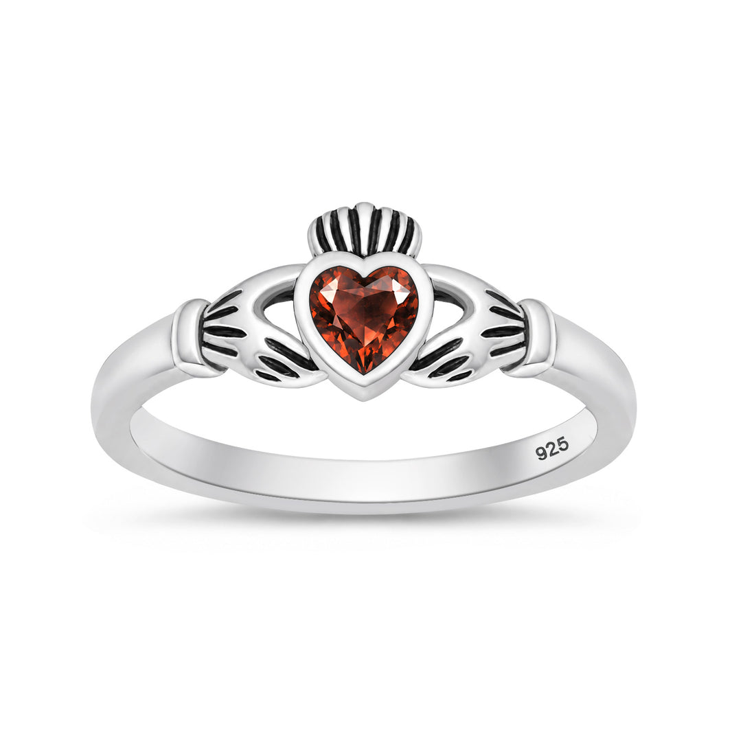 Silver CZ Ring - Claddagh