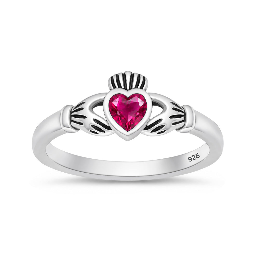 Silver CZ Ring - Claddagh