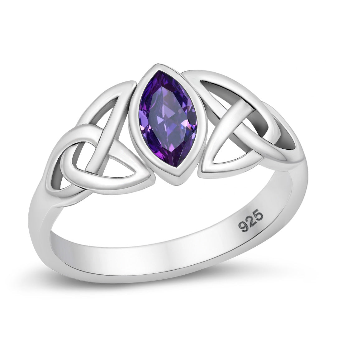 Silver CZ Ring - Celtic Design