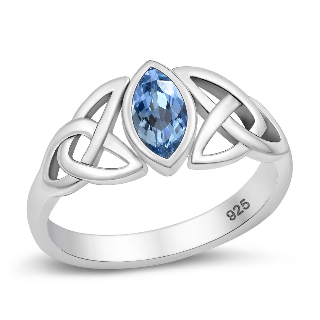 Silver CZ Ring - Celtic Design